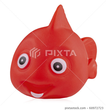 Red rubber fish isolated on white background. 68972723