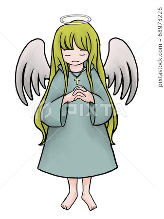 Angel girl praying 68973228