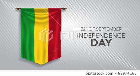 Mali independence day greeting card, banner, vector illustration 68974163