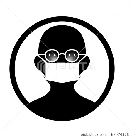 People whose glasses have become cloudy due to the iconized mask 68974378