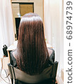 Shiny hair after treatment and color 68974739