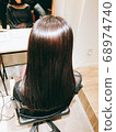 Shiny hair after treatment and color 68974740