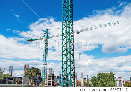 Two tower cranes 68975442