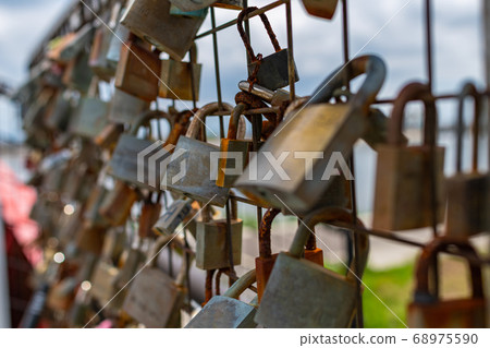 Aino padlock, Chikugo River Shokai Bridge (Former National Railway Saga Line Chikugo River Bridge) Red Bridge 68975590
