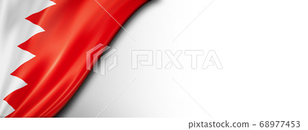 Bahrain flag isolated on white banner Bahrain flag isolated on white banner 68977453