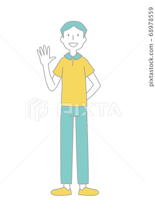 Male illustration with color main line Male illustration with color main line 68978559