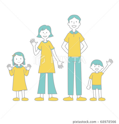 Family illustration color with main line Family illustration color with main line 68978566