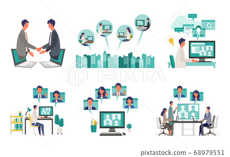 圖組的人在遠程辦公 圖組的人在遠程辦公 68979551