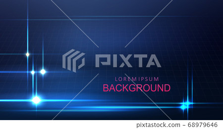 Abstraction composition with a gradient of blue shade, stripes with glitter chaotically drawn, silhouette of a thin mesh Abstraction composition with a gradient of blue shade, stripes with glitter chaotically drawn, silhouette of a thin mesh 68979646