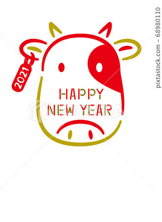 2021牛年新年賀卡時尚牛設計 68980110