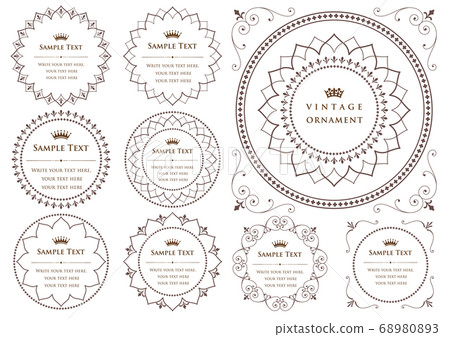 Vintage ornament set. Borders, frames. Vintage ornament set. Borders, frames. 68980893