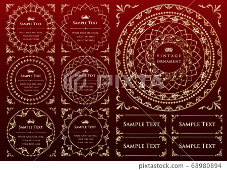 Vintage ornament set. Borders, frames. Vintage ornament set. Borders, frames. 68980894