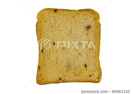 Slice of olive bread with spices isolated on white 68981183