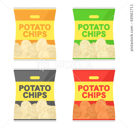 Illustration set of potato chips 68981711