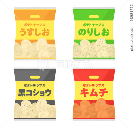 Illustration set of potato chips Illustration set of potato chips 68981712