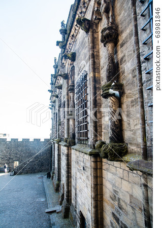 Various stone carved buildings of Stirling Castle on the outskirts of Edinburgh 68981846