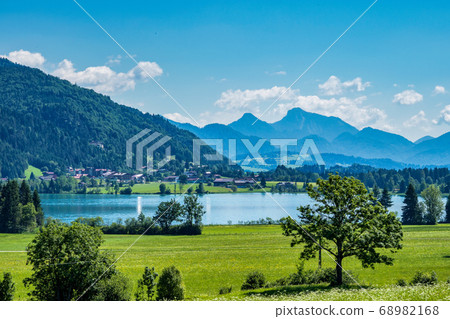 Lake Walchsee near Koessen at the Wilder and Lake Walchsee near Koessen at the Wilder and 68982168