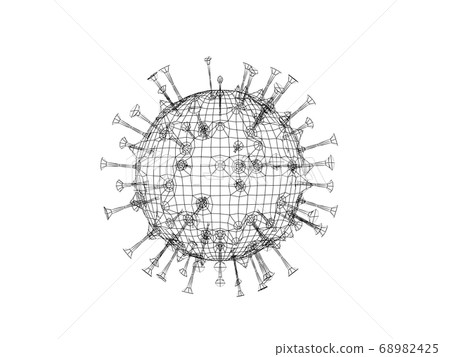 COVID-19 on white background,3d rendering . COVID-19 on white background,3d rendering . 68982425