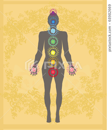 Body Chakras - healing energy, abstract Body Chakras - healing energy, abstract 68982669