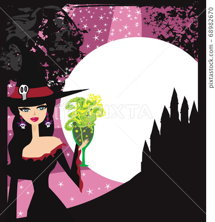 beautiful witch at night and a poison potion beautiful witch at night and a poison potion 68982670