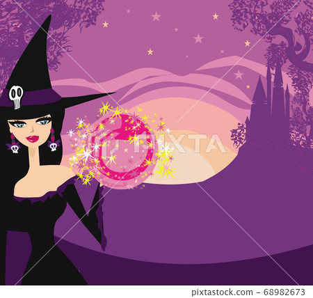 beautiful and sexy witch with a magic ball beautiful and sexy witch with a magic ball 68982673