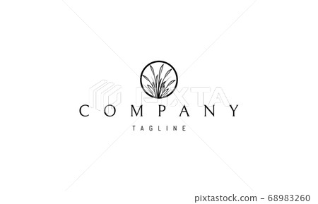 Vector logo on which an abstract image of farm field plants in a circle. Vector logo on which an abstract image of farm field plants in a circle. 68983260