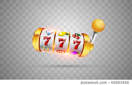 Lucky seven on slot machine. Vector. 68983488