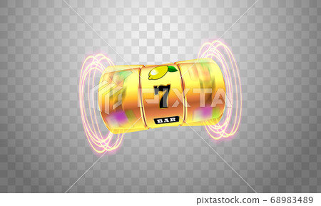 Lucky seven on slot machine. Vector. 68983489