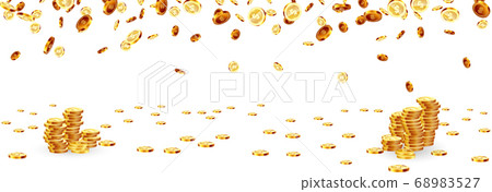Realistic Gold coins explosion. Isolated on Realistic Gold coins explosion. Isolated on 68983527