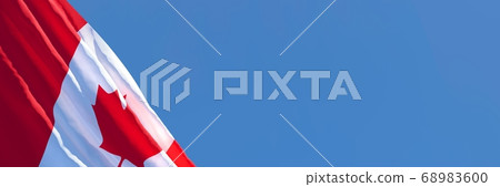 3D rendering of the national flag of Canada waving in the wind 3D rendering of the national flag of Canada waving in the wind 68983600