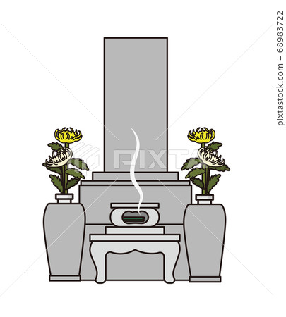 A tomb with Buddha flowers and incense sticks A tomb with Buddha flowers and incense sticks 68983722