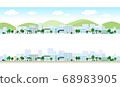 Simple townscape with and without sky 68983905