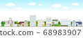 Cityscape simple blue sky and clouds illustration 68983907