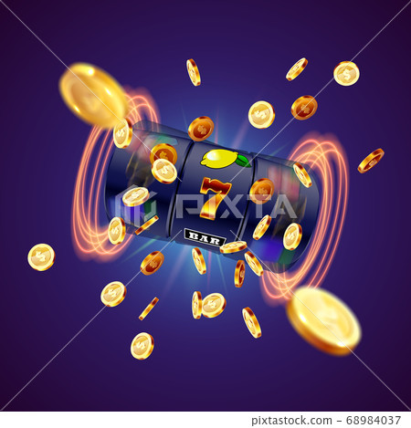 The black slot machine wins the jackpot. The black slot machine wins the jackpot. 68984037