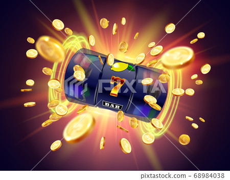 The black slot machine wins the jackpot. The black slot machine wins the jackpot. 68984038