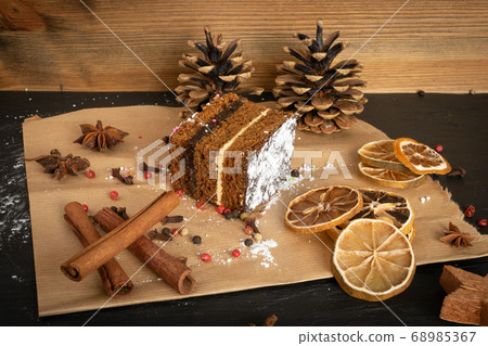 Sponge Cake with Spices and Honey, Piernik, Brown 68985367