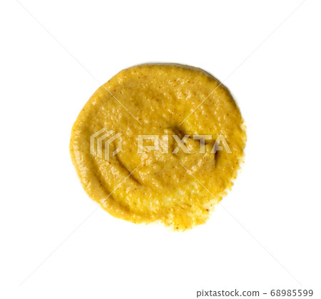 Mustard Sauce Splash Isolated, Smeared Dijon Honey 68985599