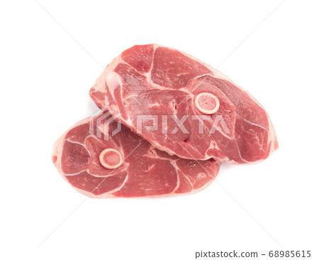 Raw Lamb Chops, Mutton Cuts or Sheep Ribs Isolated 68985615