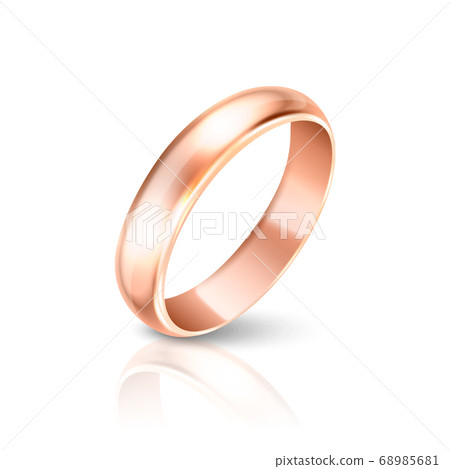 Vector 3d Realistic Gold Metal Wedding Ring Icon with Reflection Closeup Isolated on White Background. Design Template of Shiny Golden Ring, Clipart, Mockup. Front, Side View Vector 3d Realistic Gold Metal Wedding Ring Icon with Reflection Closeup Isolated on White Background. Design Template of Shiny Golden Ring, Clipart, Mockup. Front, Side View 68985681