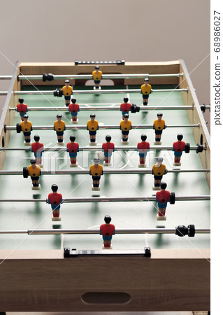 Close up view of foosball tabletop Close up view of foosball tabletop 68986027