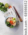 Bun Bo Hue, Bun Bo, Vietnamese beef noodle soup spicy. bowl of beef and rice vermicelli soup, vietnamese noodle cuisine in Hue 68986652