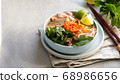 Bun Bo Hue, Bun Bo, Vietnamese beef noodle soup spicy. bowl of beef and rice vermicelli soup, vietnamese noodle cuisine in Hue 68986656