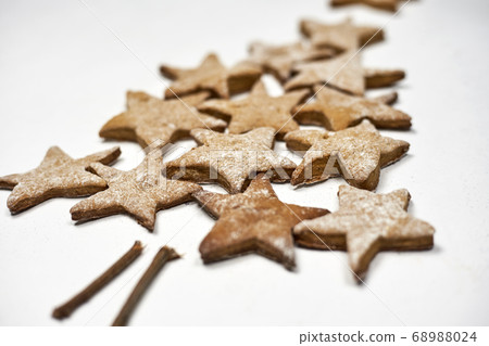 Sweet Christmas tree made with star cookies 68988024