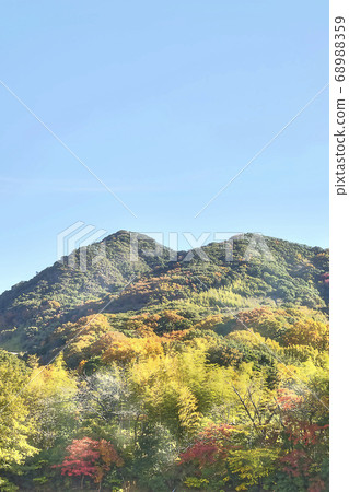 Okusuma公園，秋天的葉子抬頭看著蘇門阿爾卑斯山 68988359