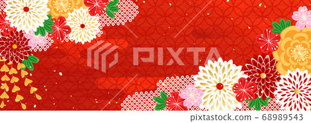 Gorgeous kimono floral pattern 68989543