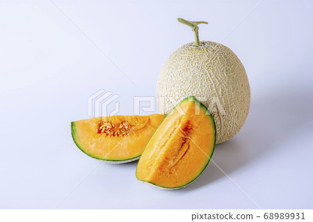 Yubari's sweet red meat melon, studio shot 68989931