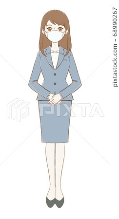 Woman in a suit with a mask Woman in a suit with a mask 68990267