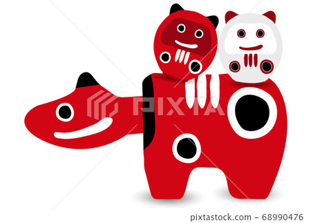 日本新年卡生肖圖標 日本新年卡生肖圖標 68990476
