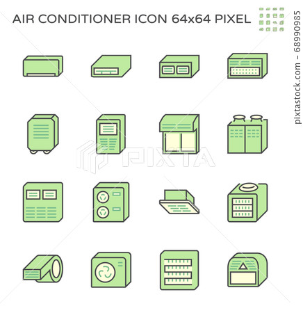 Air conditioner and air compressor vector icon set 68990985