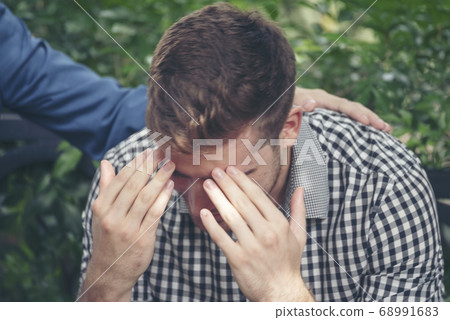 Guys Sharing Life Problems Always Support Best 68991683